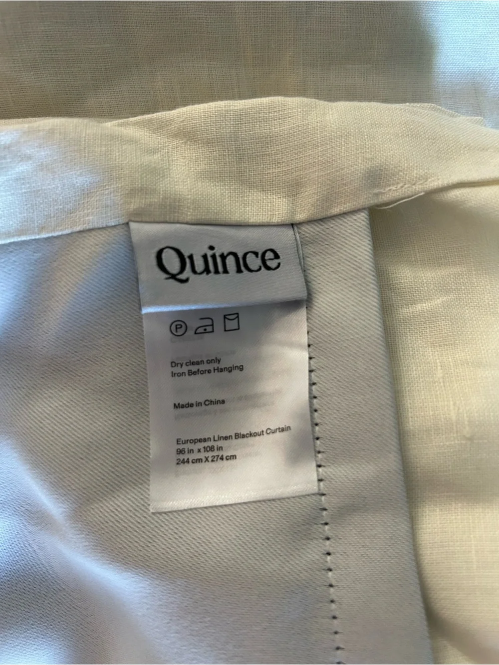 Quince! European Linen Blackout Curtain Panel - Ivory Brand new, never used